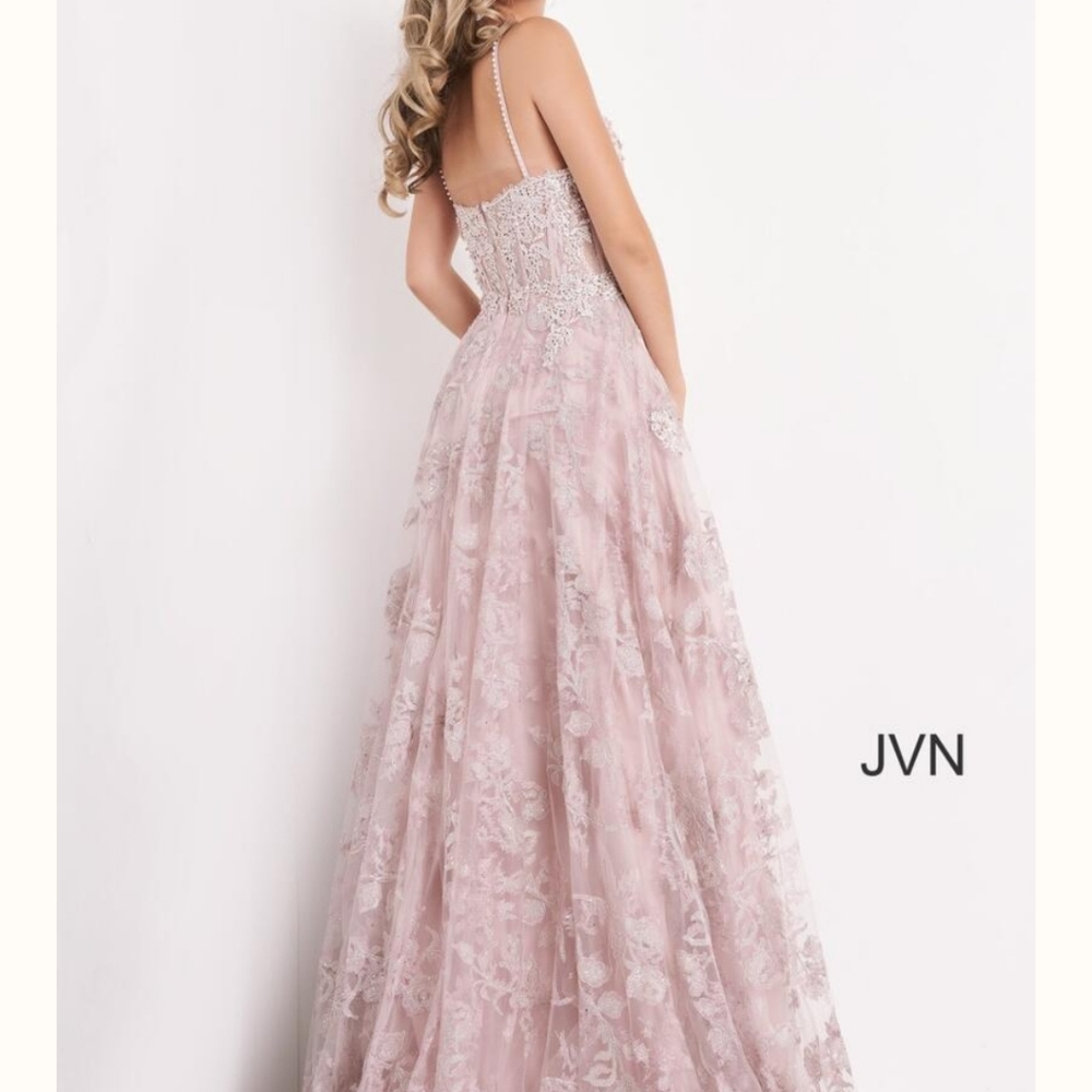 Jovani Mauve Spaghetti Strap - Picture 5 of 12